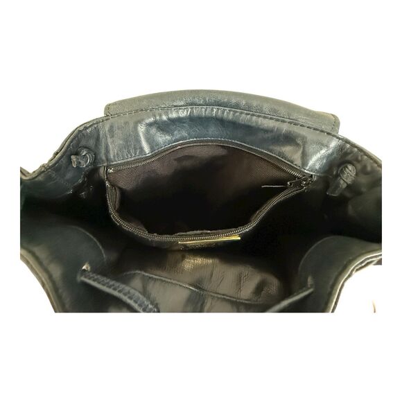 Sharif Exotic Leather Crossbody Handbag Reptile Bag Made in USA Navy Blue - Picture 12 of 14